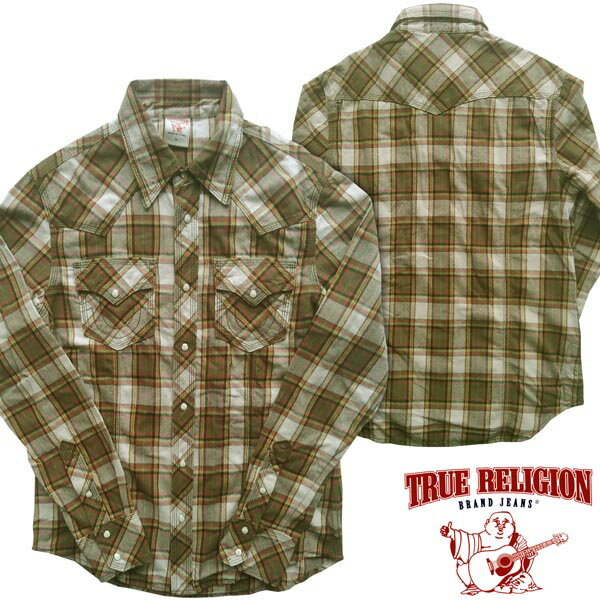 【60%OFF セール】【送料無料】トゥルーレリジョン【200種類の品揃え】メンズ TRUE RELIGION コットン 長袖 シャツ FLANNEL WESTERN SHASTA セレブ 愛用 ブランド ファッション アメカジ インポート カジュアル ヴィンテージ スタイル 正規 商品