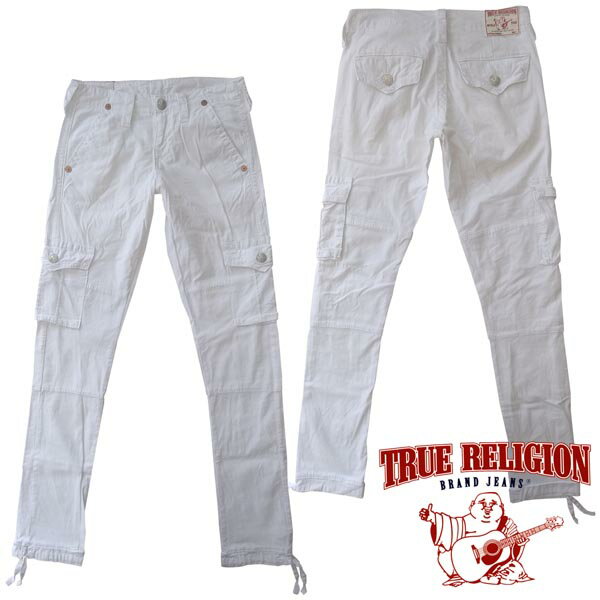 【訳あり・アウトレット】【送料無料】 トゥルーレリジョン レディース コットン ストレッチ カーゴ　パンツ TRUE RELIGION LOOSE CARGO PANTS ホワイト インポート ブランド ファッション カジュアル　アメカジ ウェア サーフ スタイル 正規 商品