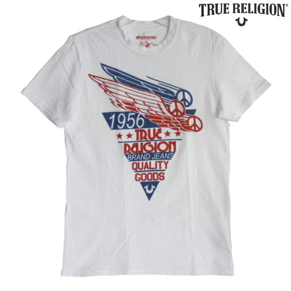 \店内全品ポイント11倍/ 訳あり・アウトレット 送料無料 セール トゥルーレリジョン Tシャツ メンズ TRUE RELIGION ウィング ロゴ ホワイト ...