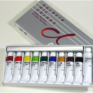ホルベイン 習作用 油絵具 セット 10色「D」15ml(5号チューブ) 9色+20ml(6号チューブ)ホワイト 1本