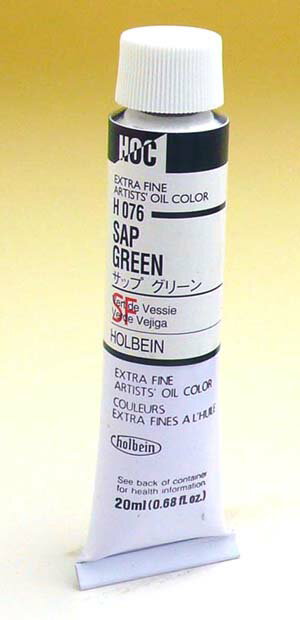 ホルベイン油絵具　単色サップ グリーン6号チューブ(20ml)H076シリーズB