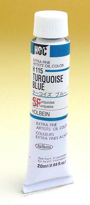 ホルベイン油絵具　単色ターコイズ ブルー6号チューブ(20ml)H115シリーズB