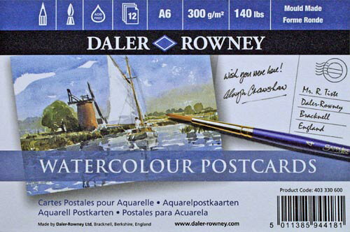 ラングトン水彩紙パッド ハガキサイズ 中目148mm×100mm英国王立水彩画協会推薦ラウニー社 最高級スケッチパッド