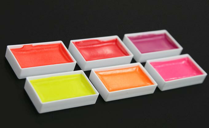 吉祥 角顔彩 ルミ アクセントカラー6色セット絵手紙の定番絵の具 顔彩