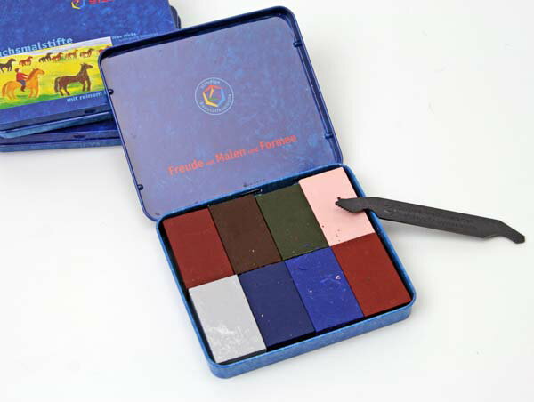 【メール便送料無料】シュトックマー みつろうクレヨン ブロック 17〜24番色セット ワックスクレヨン 蜜蝋クレヨン 蜜ろうクレヨン