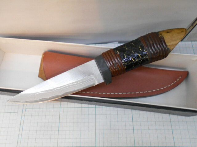 佐治武志作 こいのぼり　白紙ダマスカスブレード (F-188) 和式ナイフ