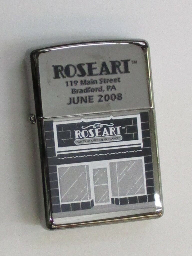 ROSE ARTローズアート 販売店玄関 ブラックアイスZippo 2008年5月製 未使用 (Z-942)