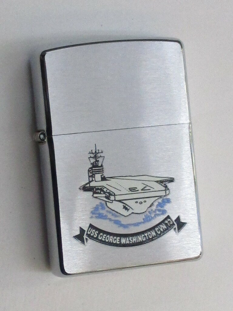 原子力航空母艦 ジョージ・ワシントン 蓄光塗料 ブラッシュZippo 2002年1月製 未使用 (MZ-48) 空母 アメリカ海軍