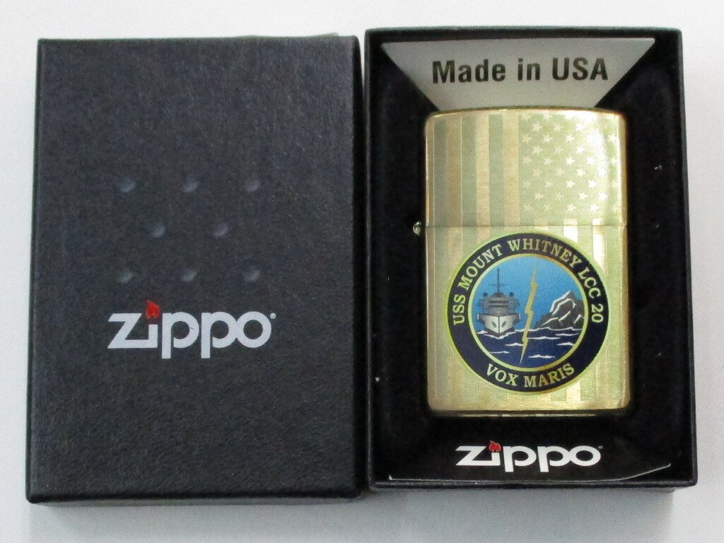 第6艦隊旗艦 マウント・ホイットニー ブラッシュブラスZippo 2013年製 新品 (KF-09) アメリカ海軍