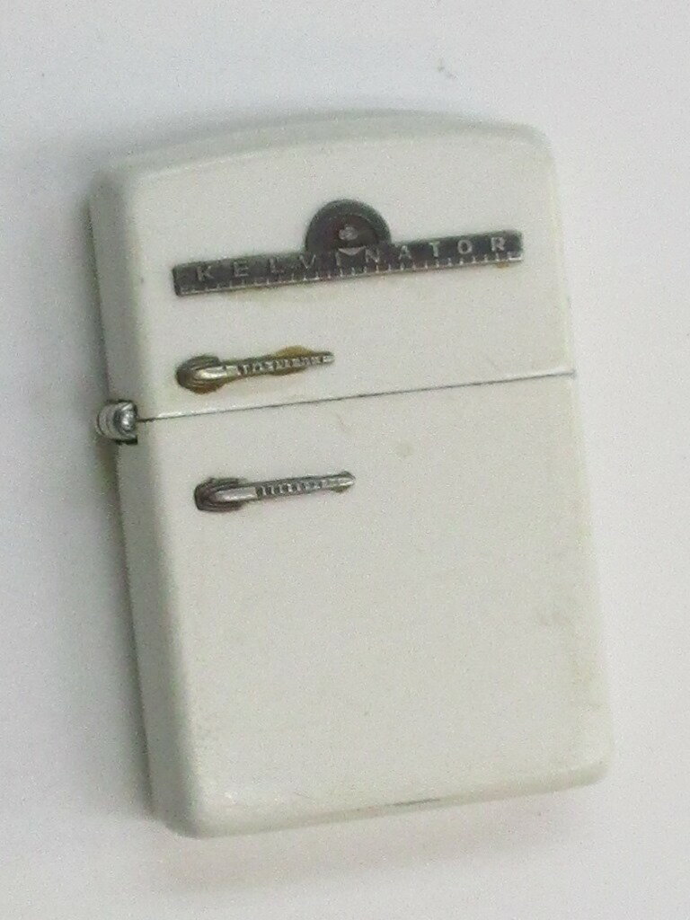 ビンテージZippo ホワイト冷蔵庫 ケルビネーター社 販促品 スチールケース 1953-1954年製 VG 【中古】 RA-01 Kelvinator