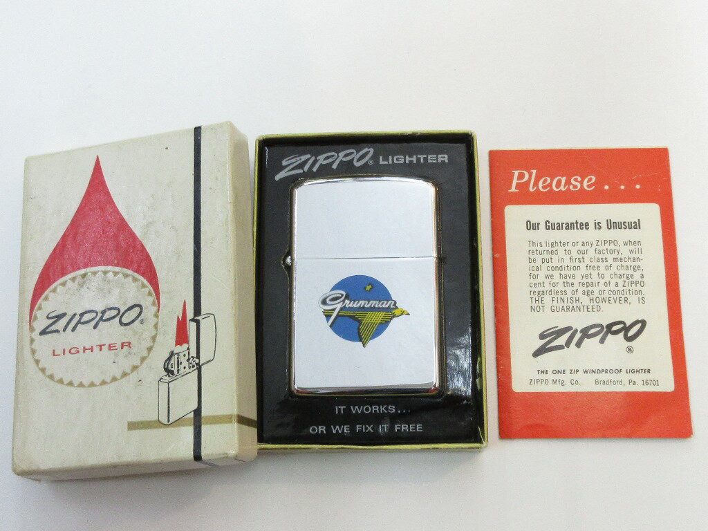 楽天阿佐ヶ谷　しんかいビンテージZippo グラマン （航空宇宙メーカー） タウン&カントリー ポリッシュ仕上げ 1963年製 未使用白付き （AM-14）保存状態は良好です