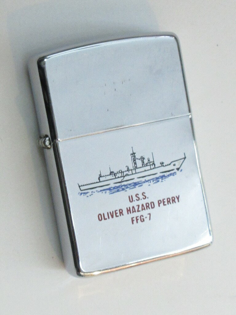 ビンテージZippo ミサイルフリゲート オリバー ハザード ペリー 裏面にエンブレム 1984年製 【中古】 AU-227 アメリカ海軍