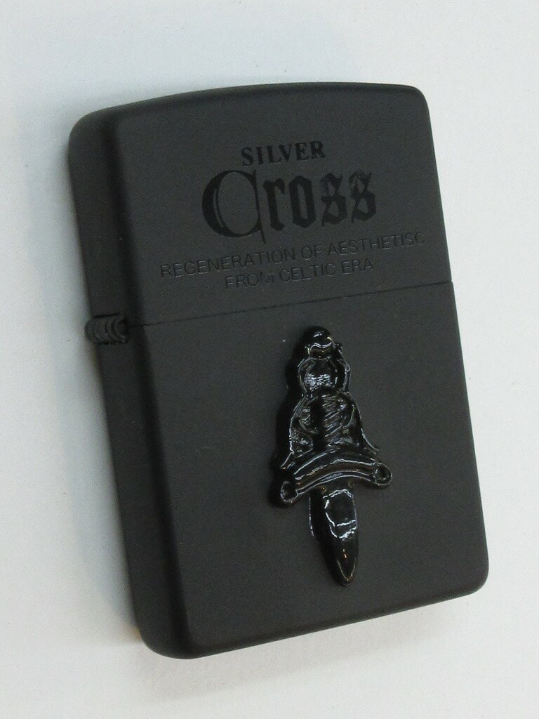 SILVER CROSS シルバークロス (アパレル？) バッジ貼り 艶消しブラックペイントZippo 2016年2月製 未使..