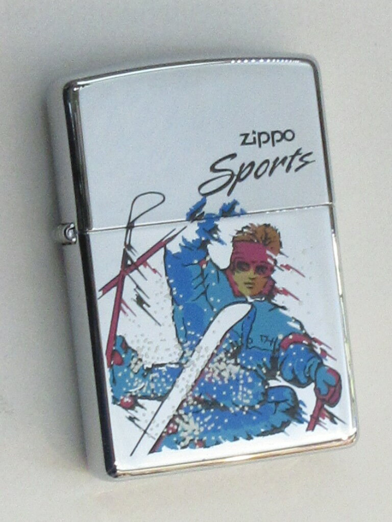 スキー スキーヤー 劇画調デザイン スポーツシリーズ ポリッシュZippo 1996年12月製 未使用 (B-339)