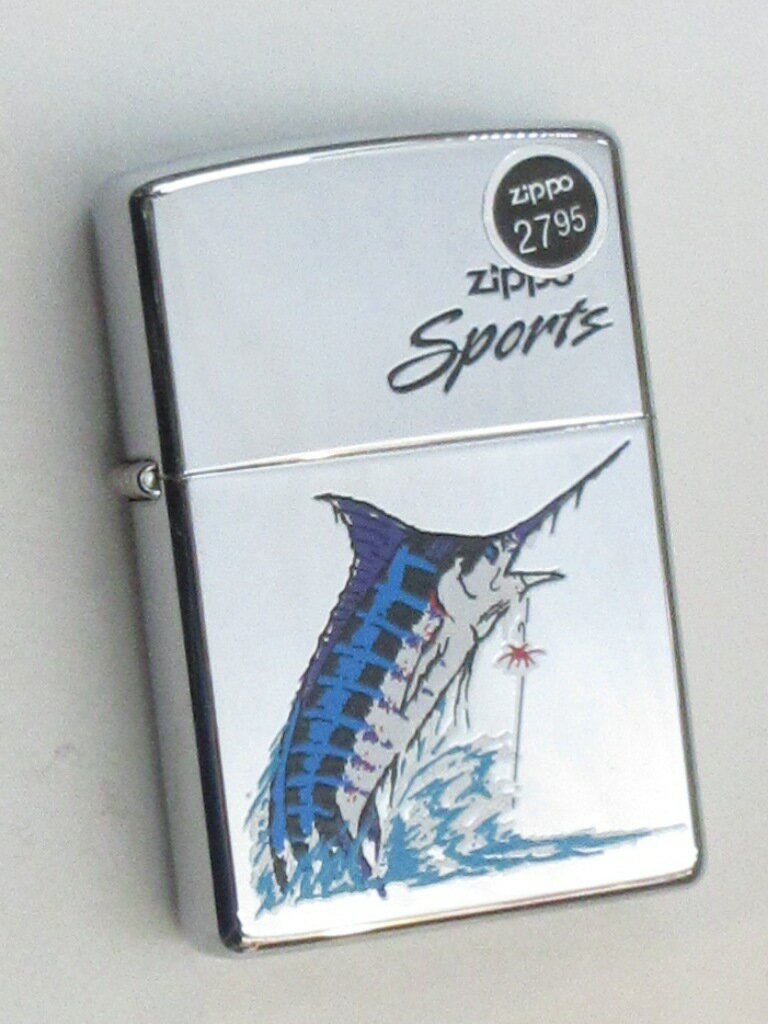フィッシング 釣り カジキマグロ 劇画調デザイン スポーツシリーズ ポリッシュZippo 2000年1月製 未使..