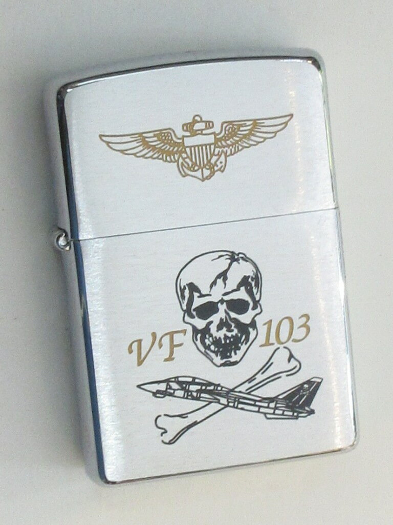 VF-103 ジョリーロジャース (F-14 トムキャット戦闘機隊) ブラッシュZippo 2004年3月製 未使用 (AS-15)