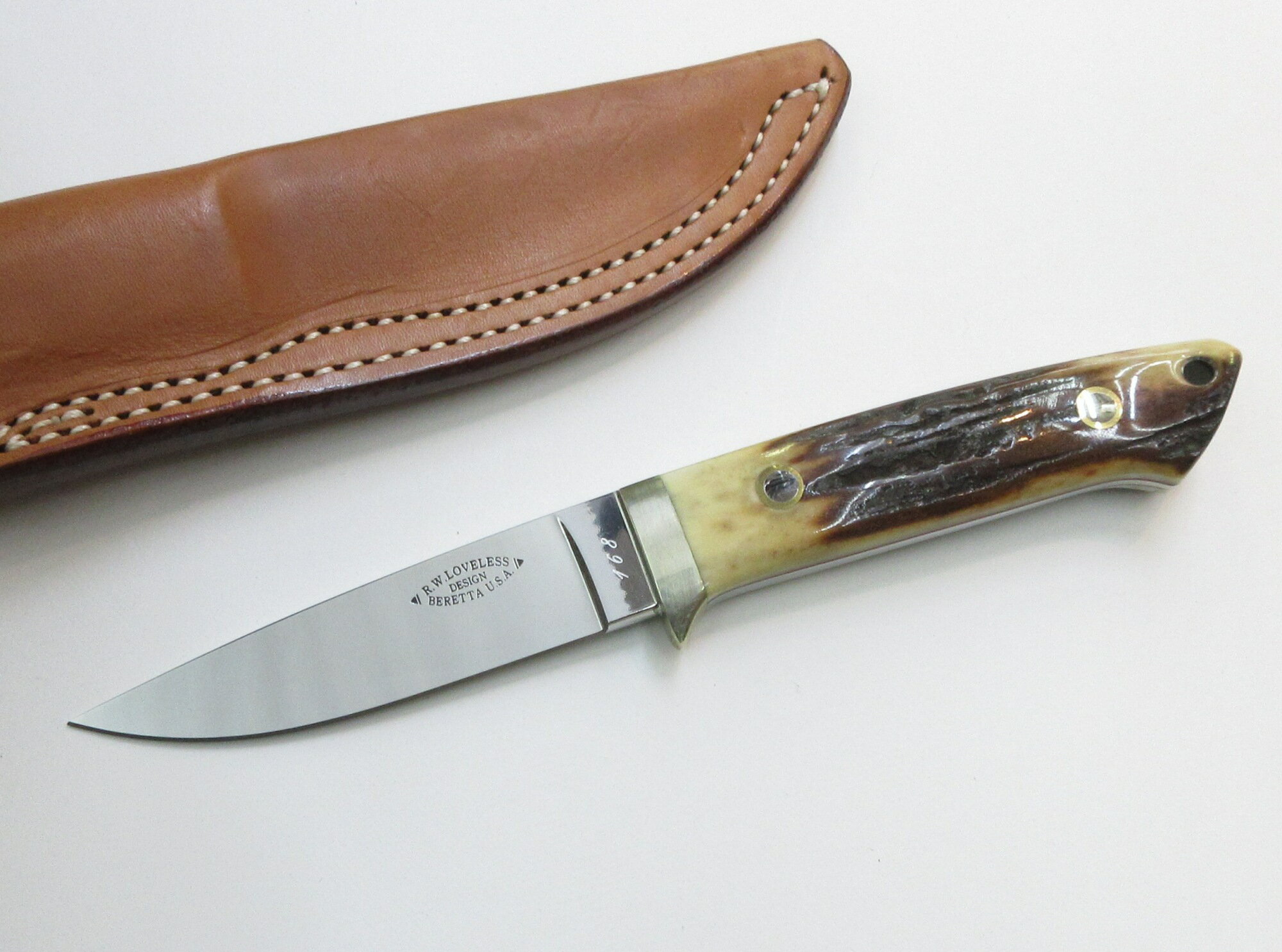 ベレッタ ラブレス ナイフ ケーパー 初期製品 No.168 MOKI製 スタッグハンドル ミラー仕上げ (E-594) B..