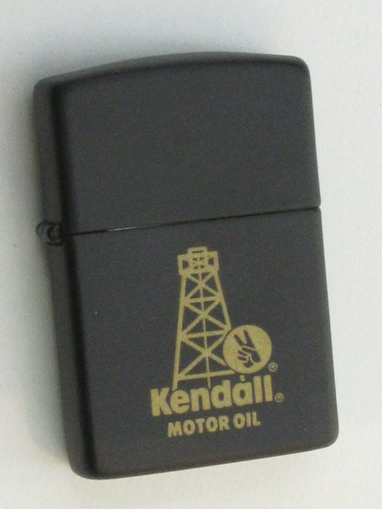 Kendall MOTOR OIL ケンドール 油井デザイン ブラックマットZippo 1992年8月製 未使用 (B-633)