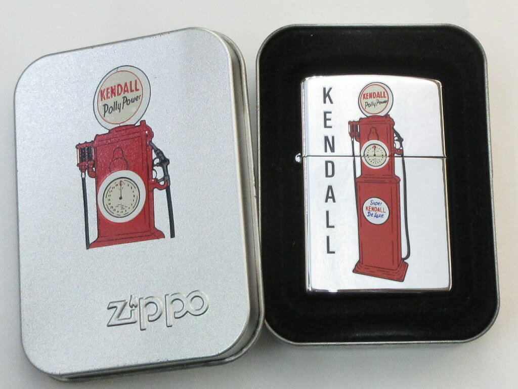Kendall MOTOR OIL ケンドール 給油ポンプデザイン ポリッシュZippo 2000年4月製 未使用 缶付き (B-637)