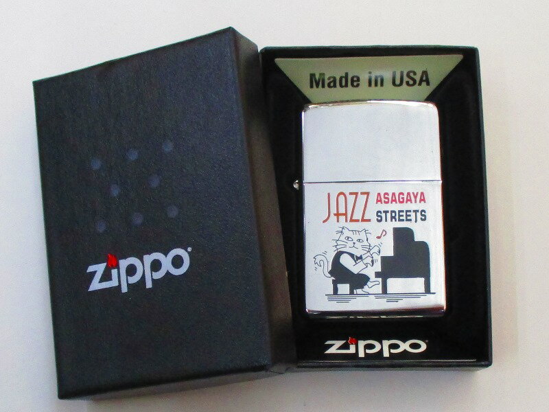 阿佐谷ジャズストリート2013 公式記念デザイン キャット＆ピアノ ポリッシュZippo 2013年製 新品 ASAGAYA JAZZ STREES 阿佐ヶ谷 猫