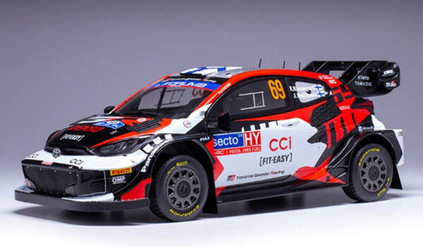 5月以降発売予定 IXO MODELS 1/18 トヨタ GR ヤリス ラリー1 ハイブリッド 2024年 ラリーフィンランド #69 カッレ・ロバンペラ/ヨンネ・ハルットゥネン 完成品ダイキャストミニカー 18RMC218