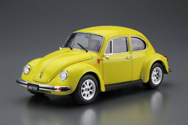 お支払い方法・送料・配送について 予約販売商品についてアオシマ 1/24 ザ・モデルカー No.073 フォルクスワーゲン 13AD ビートル 1303S '73 プラモデルフォルクスワーゲン ビートル1303S1938年にデビューしたVWビートルは、細かなマイナーチェンジを繰り返しながら2003年まで製造され、世界中で愛用されました。1971年には空冷水平対向エンジンをリヤに搭載する基本設計はそのままに、フロントサスペンションを従来のトーションバーからマクファーソン・ストラット方式に変更した1302シリーズを追加。膨らんだボンネット形状になったのが特徴です。1973年にはウインドシールドが大きく湾曲した1303シリーズへとマイナーチェンジ。テールランプも大型化されました。1303は1300cc、1303Sは1600ccエンジンを搭載します。1303シリーズは1975年を最後に製造中止となり、それ以降はトーションバータイプが継続生産されましたが、コンバーチブルは1303Sをベースとして1979年まで製造されました。●アルミナンバープレート封入●外装パーツメッキ仕上げ●右ハンドル/左ハンドル選択式●オプションミラー封入●ピレリP7タイヤ使用■メーカー：青島文化教材社(AOSHIMA)