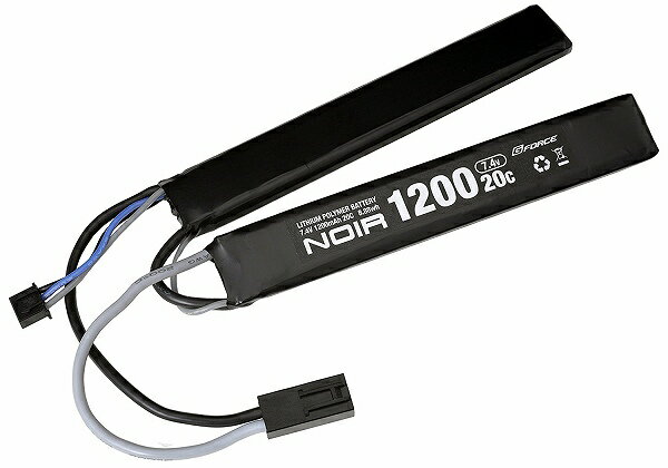 【ネコポス送料無料】　電動ガン用リポバッテリー 充電池 Noir LiPo 7.4V 1200mAh　SOPMOD対応 サドルパック