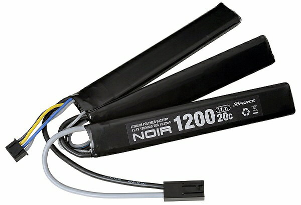 　電動ガン用リポバッテリー 充電池 Noir LiPo 11.1V 1200mAh カスタムガン用 サドルパック