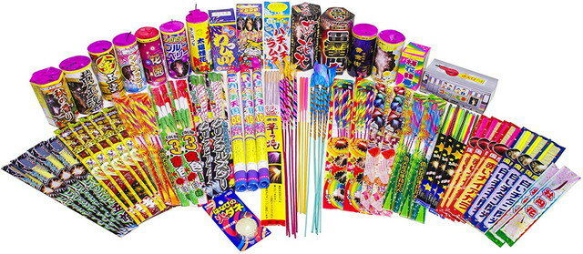 花火128本セット　デラックス 手持ち＆噴出花火総数128本　阿知波花火詰め合わせ箱　手持ち花火112本　噴出花火16本　縁日 お祭り キャンプ BBQ 景品 子供会 ファミリー