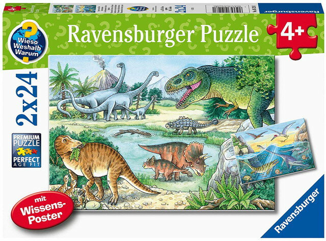 ジグソーパズル　キッズパズル　恐竜のくらし　24ピース×2　26cm×18cm　ラベンスバーガー