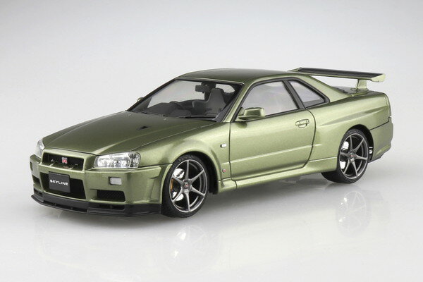 アオシマ 1/24 プリペイントモデル No.03-C ニッサン BNR34 スカイライン GT-R Vspec II Nur 039 00 ミレニアムジェイド プラモデル