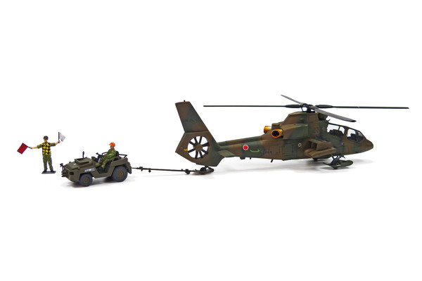 アオシマ 1/72 航空機 No.11 陸上自衛隊 観測ヘリコプター OH-1 & トーイングトラクターセット プラモデル