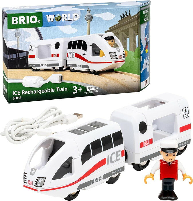 世界の鉄道シリーズ USB充電式ICEトレイン 木製レール 機関車　BRIO WORLD