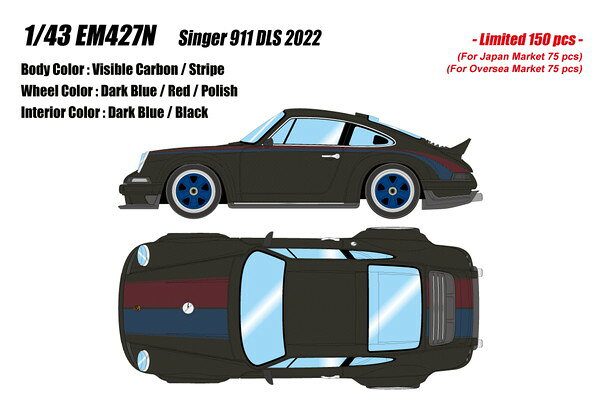 【送料無料】　EIDOLON COLLECTION 1/43 シンガー 911 DLS 2022 ビジブルカーボン/ストライプ 完成品ミニカー