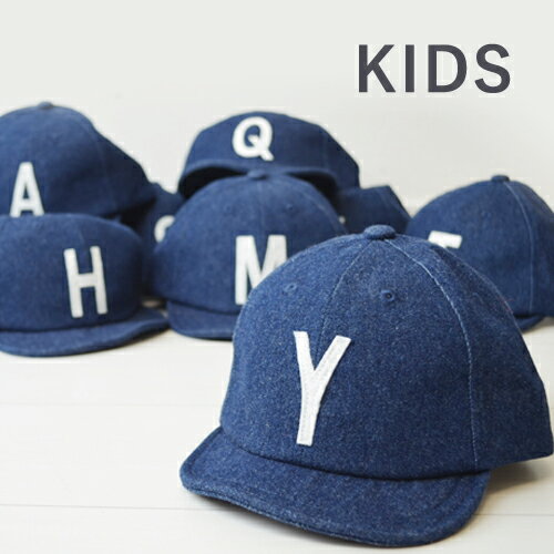 【土日祝配送可/あす楽14時まで】 ロゴ キャップ 子供用 帽子 キッズ キッズ帽子 インプルーブ GRIN BUDDY Sim Logo Cap デニム オールシーズン シンプル 52～54cm 男の子 女の子 通園 通学 遠足 アウトドア アルファベット ワッペン 名前 頭文字 イニシャル