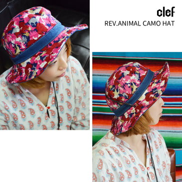 clef クレ REV.ANIMAL CAMO HAT メンズ レディース オールシーズン サファリハット 山ガール 風で飛ばない 帽子 フェス キャンプ アウトドア 行楽 アドベンチャーハット 母の日ギフト プレゼント