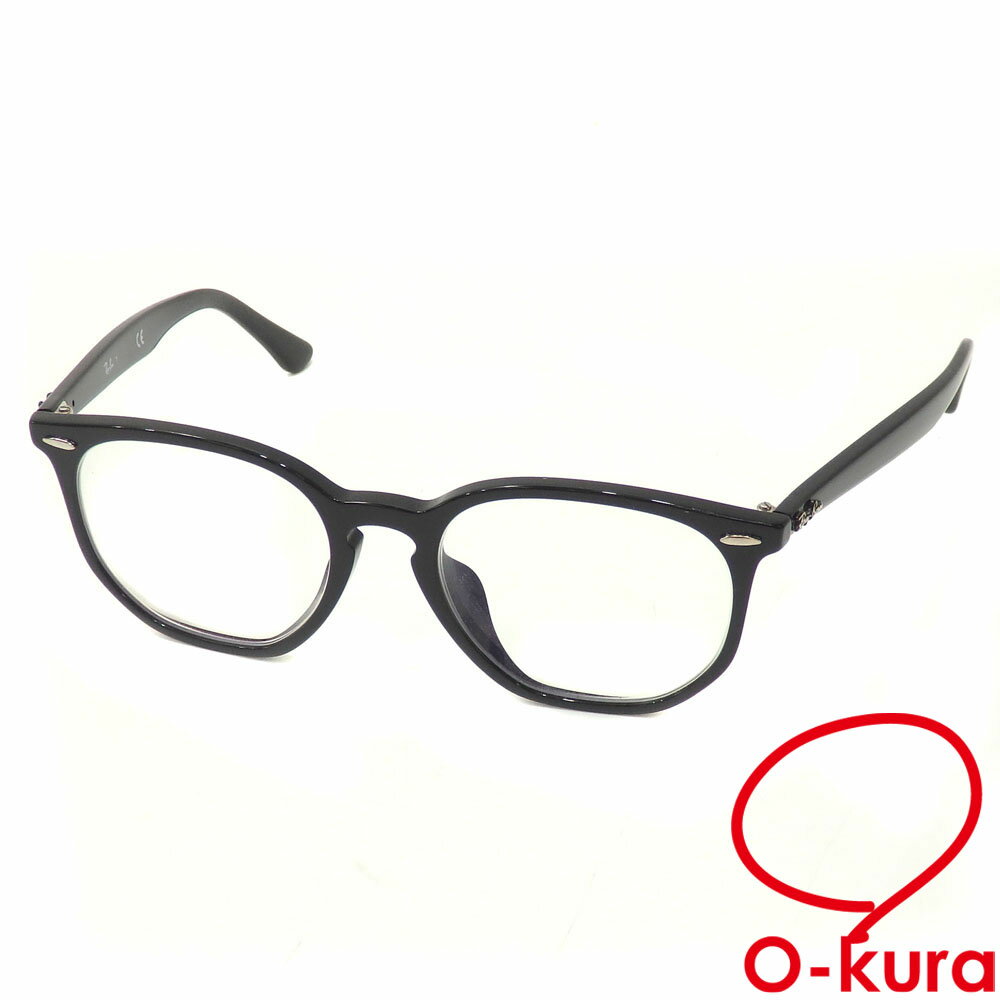 【中古】 レイバン メガネフレーム 度入り メンズ ブラック 黒 プラスチック RB7151F アイウェア 眼鏡