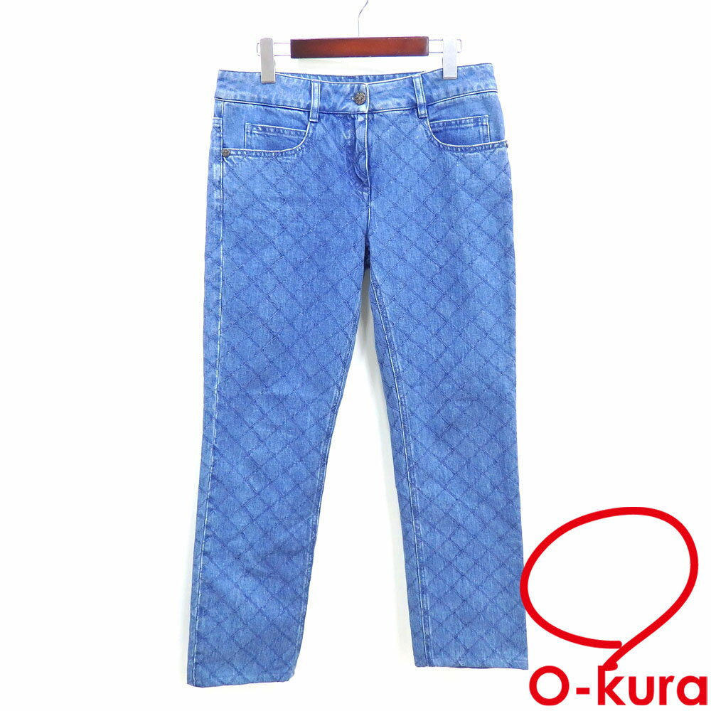 シャネル P63212 COCO デニムパンツ ジーンズ フェード CC ロゴ ステッチ リベット レディース サイズ 38 ブラック グレー 黒 灰 CHANEL シャネル P63212 COCO デニムパンツ ジーンズ フェード CC ロゴ ステッチ リベット レディース サイズ 38 ブラック グレー 黒 灰 CHANEL