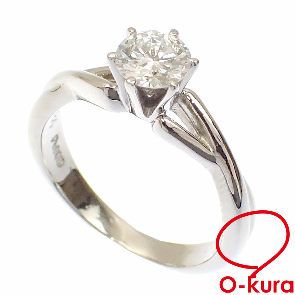 【中古】 ダイヤモンド リング レディース Pt900 7号 0.424ct 4.1g 指輪 プラチナ 立爪 1粒