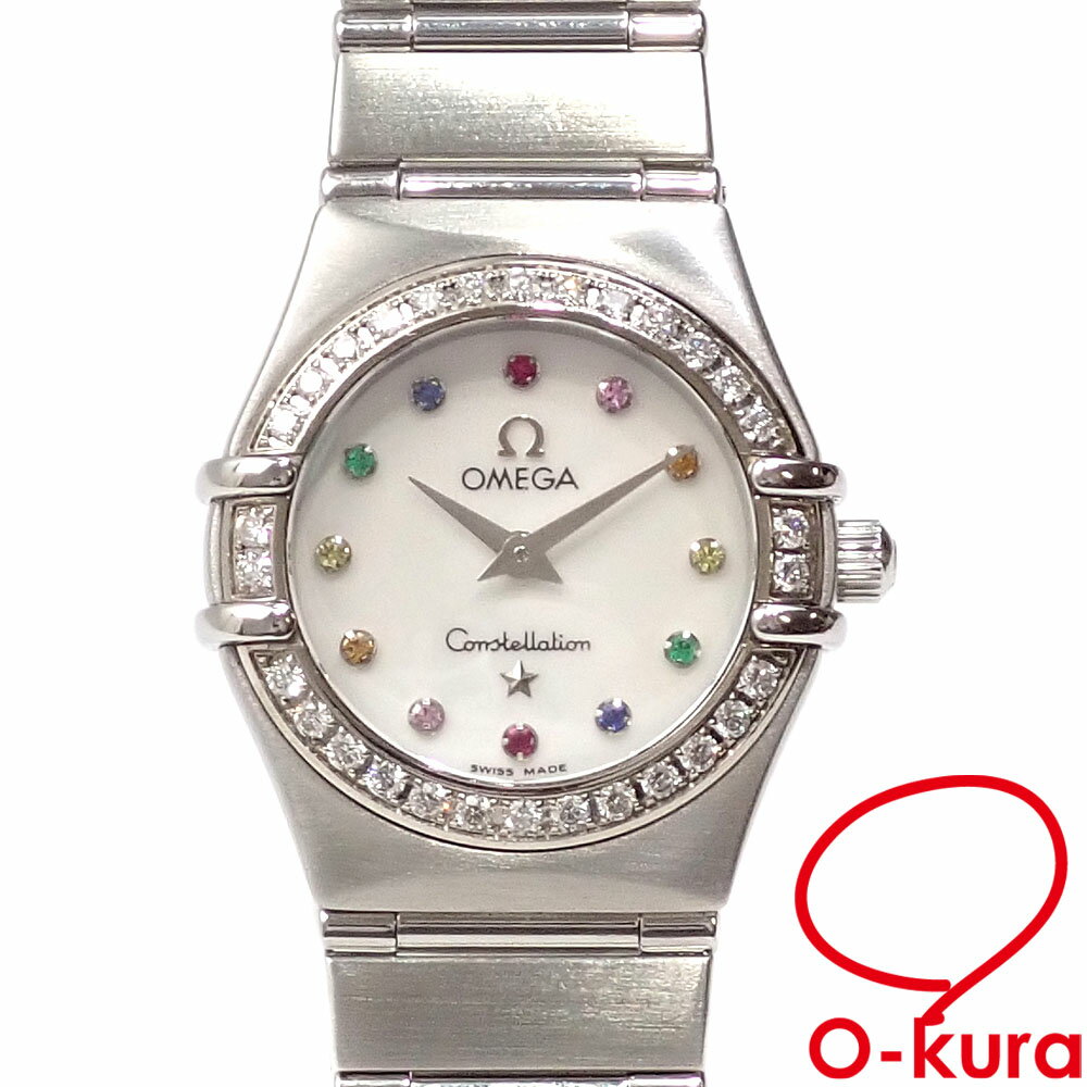 【中古】 オメガ 腕時計 コンステレーション ミニ アイリス レディース クォーツ SS 1460.79 電池式 ダイヤモンド 色石
