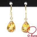 【中古】 シトリン フック ピアス レディース K18YG 0.50ct/0.50ct 0.7g 18金 イエローゴールド 750 ドロップ 雫(4)