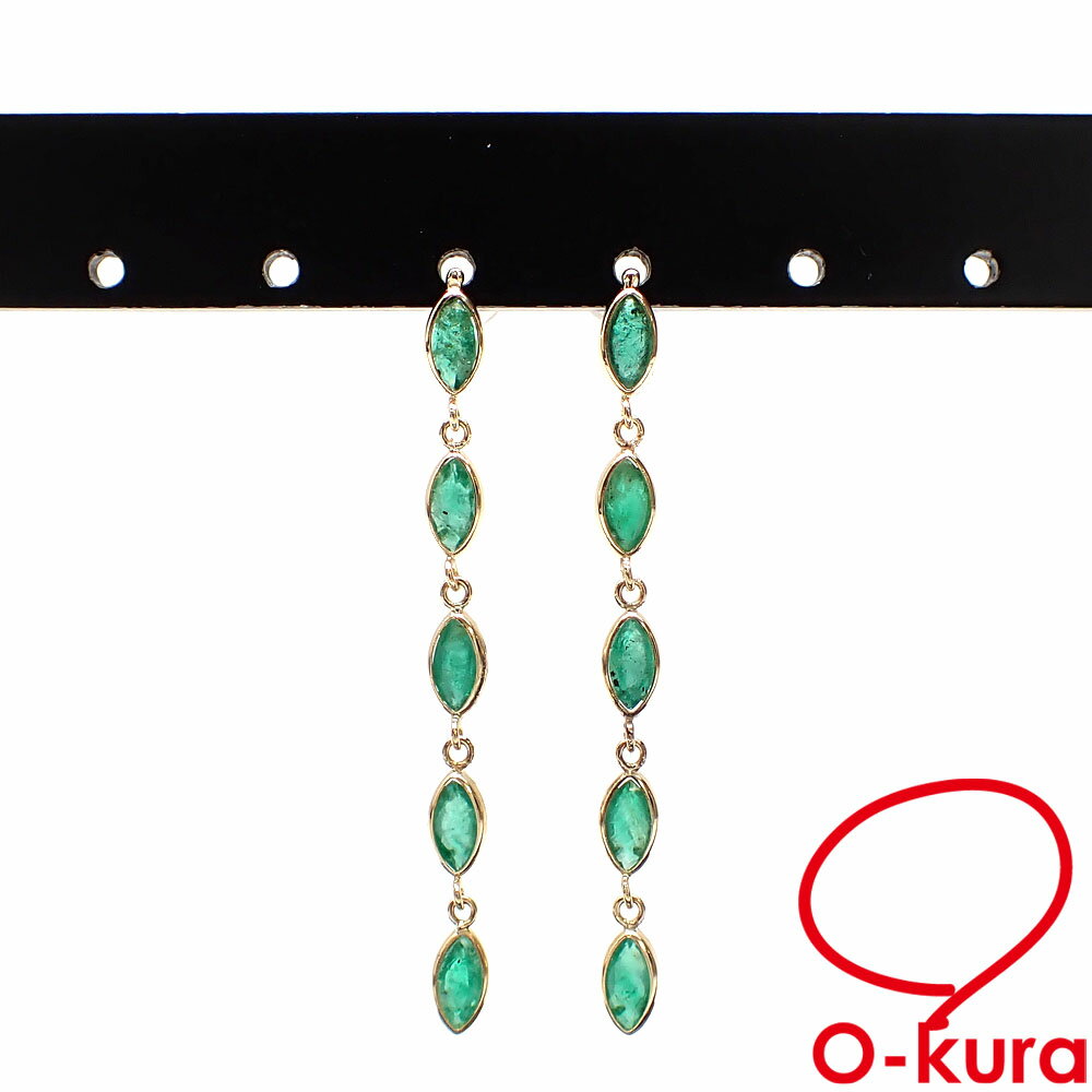 【中古】 エメラルドピアスレディー...