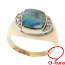 【中古】 オパール ダイヤモンド リング レディース K18YG Pt 11号 1.92ct/D0.05ct 6.3g 指輪 18金 イエローゴールド 750 プラチナ
