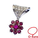 【中古】 ルビー ダイヤモンド ペンダントトップ レディース Pt900 0.95ct/D0.10ct 3.3g プラチナ ペンダントヘッド