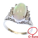 【中古】 オパール ダイヤモンド リング レディース Pt900 15号 2.08ct/D0.13ct 5.3g 指輪 プラチナ