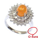 【中古】 メキシコオパール ダイヤモンド リング レディース Pt900 14号 1.27ct/0.99ct 10.0g プラチナ 指輪 ファイアオパール ファイヤーオパール