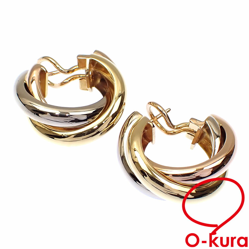 【中古】 カルティエ トリニティ ピアス レディース K18YG/PG/WG 15.1g 750 18金 スリーカラーゴールド クラシックモデル トリニティイヤリングのサムネイル