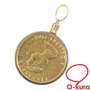 【中古】 ゴールドコイン ペンダントトップ レディース K24YG K18YG枠 3.8g 24金 18金 750 イエローゴールド 1/10oz エリザベス2世 ペンダントヘッド