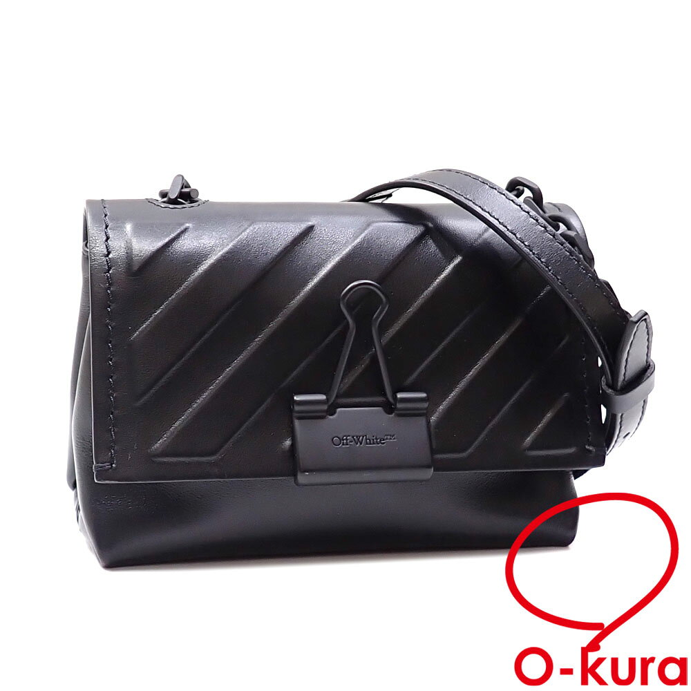 【中古】 オフホワイト ショルダーバッグ ブラック レザーOWNA121E20LEA006 斜め掛け レディース メン..