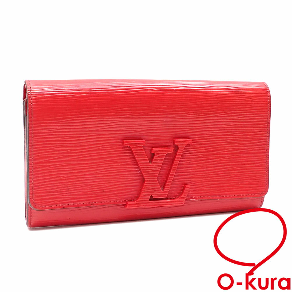 【中古】 ルイ・ヴィトン 二つ折り 長財布 エピ ポルトフォイユ ルイーズ レディース M60766 コクリコ イニシャル入り